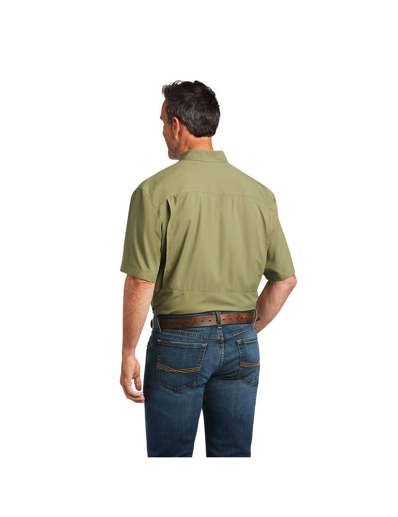 Camisas De Traje Ariat VentTEK Outbound Classic Fit Hombre Verde Oscuro | LRUK10354