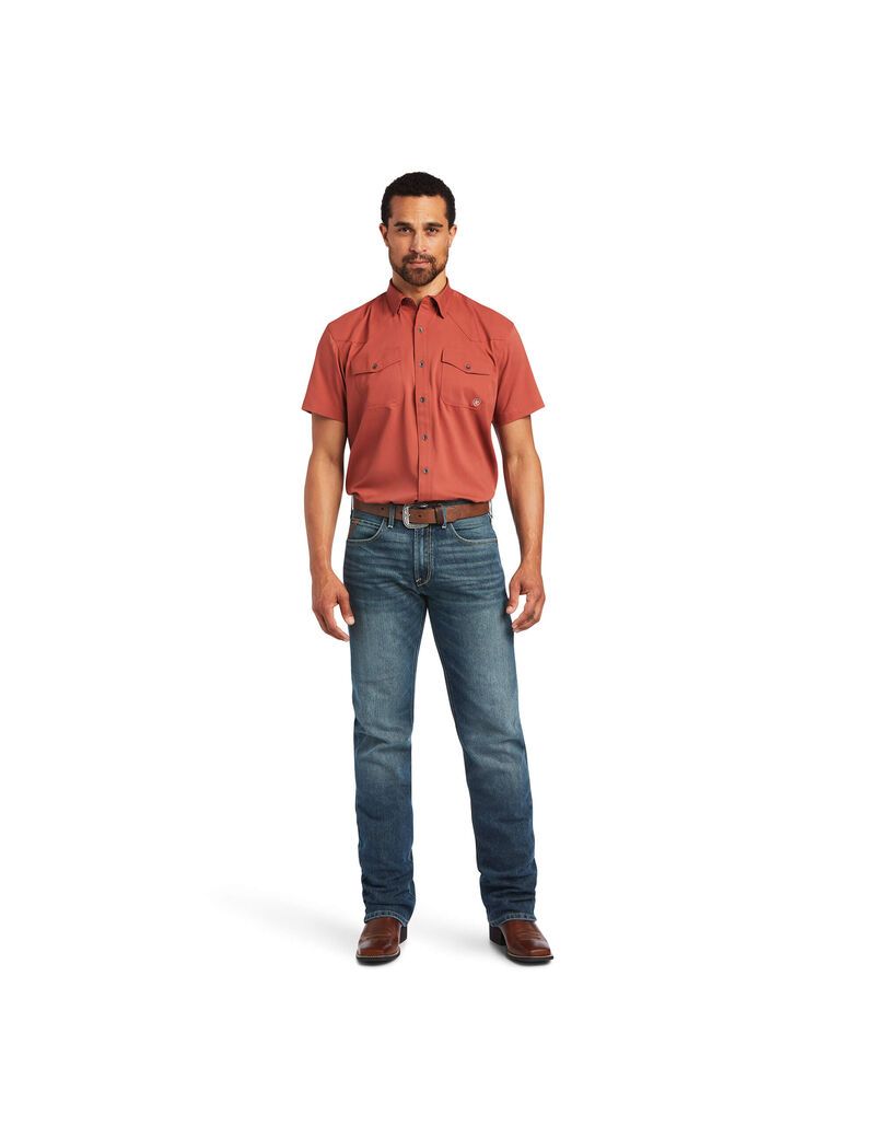 Camisas De Traje Ariat VentTEK Western Fitted Hombre Multicolor | BRTJ63498