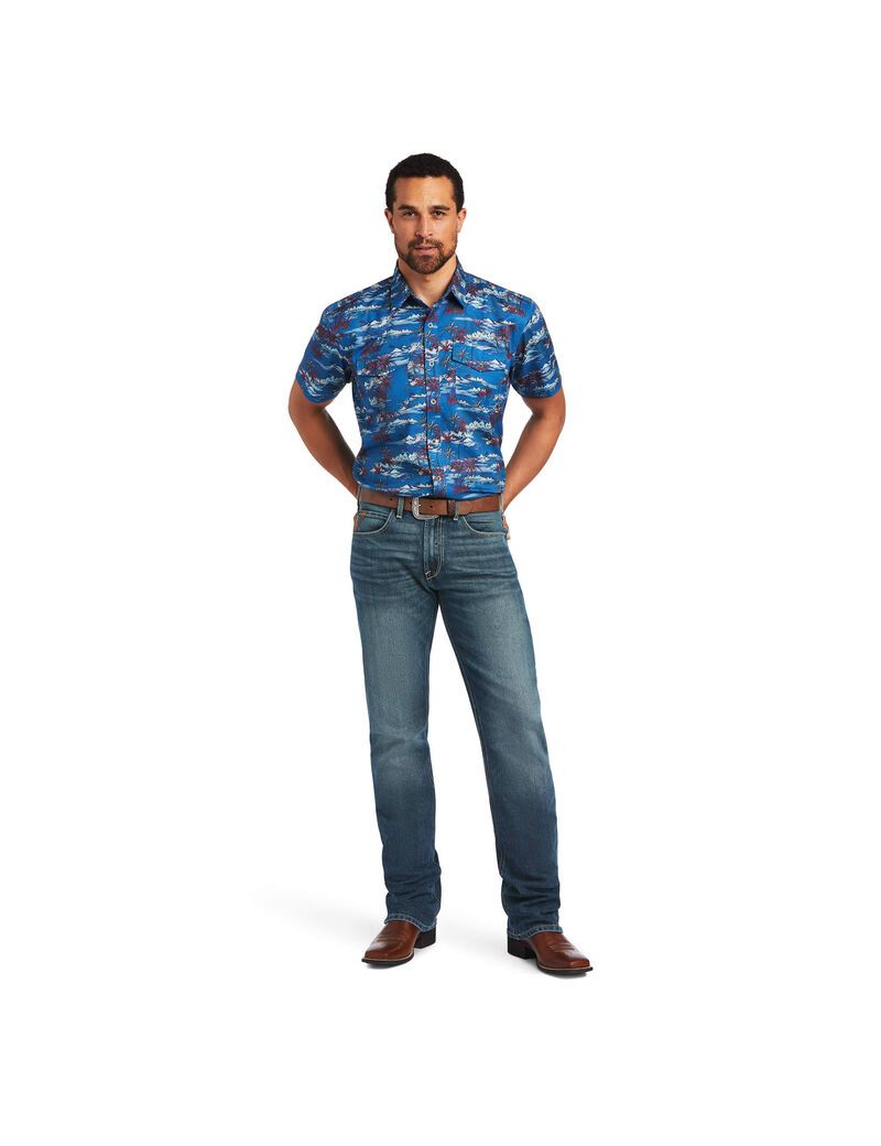 Camisas De Traje Ariat VentTEK Western Fitted Hombre Multicolor | ZAGW12986