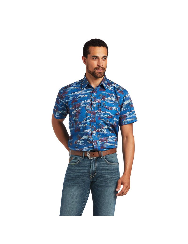 Camisas De Traje Ariat VentTEK Western Fitted Hombre Multicolor | ZAGW12986