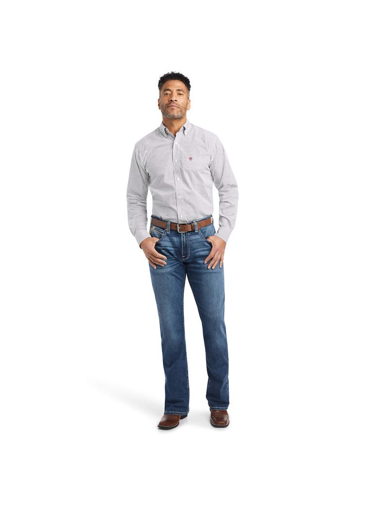 Camisas De Traje Ariat WARWICK Fitted Hombre Blancas | KZEL40792