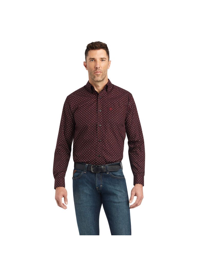 Camisas De Traje Ariat Wesson Fitted Hombre Rojas | GBQD92504