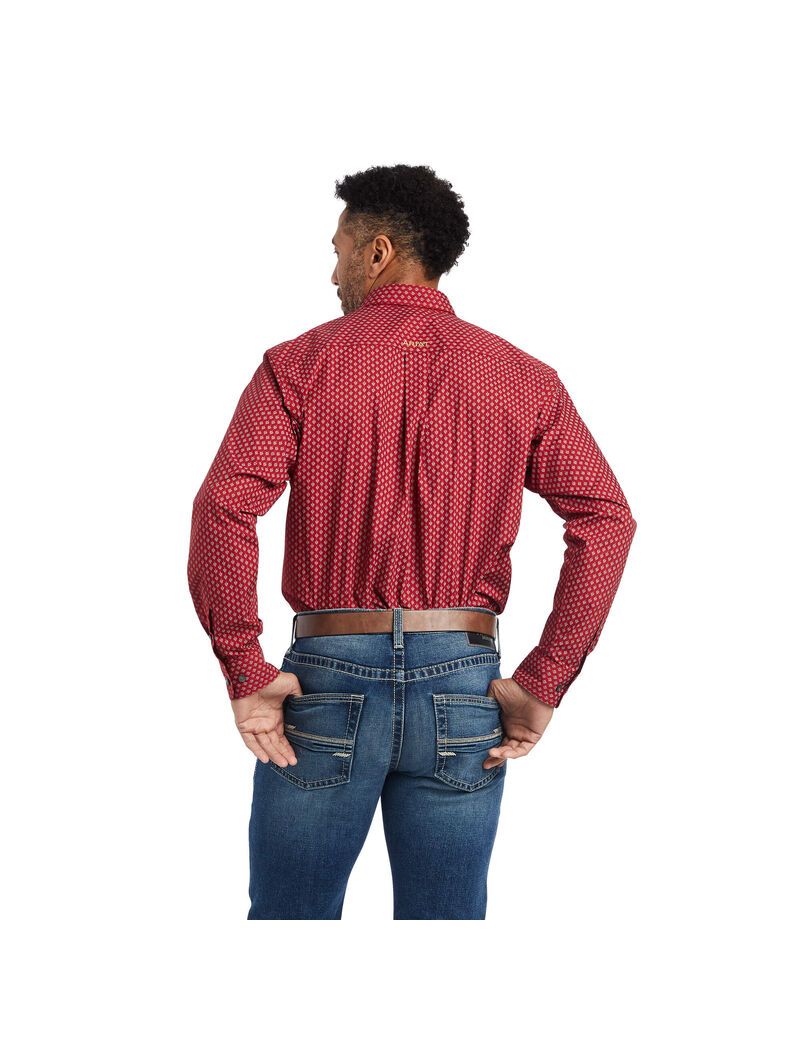 Camisas De Traje Ariat Wilcott Classic Fit Hombre Rojas | HOEL59324