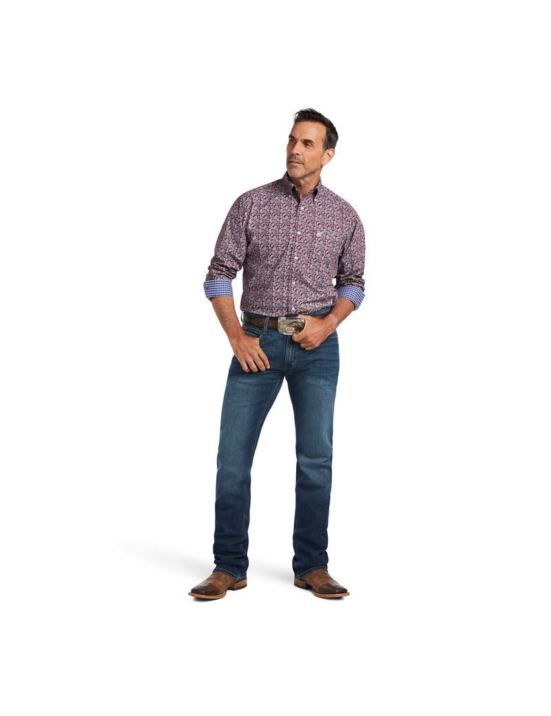 Camisas De Traje Ariat Wrinkle Free Castiel Classic Fit Hombre Multicolor | CAWQ06214