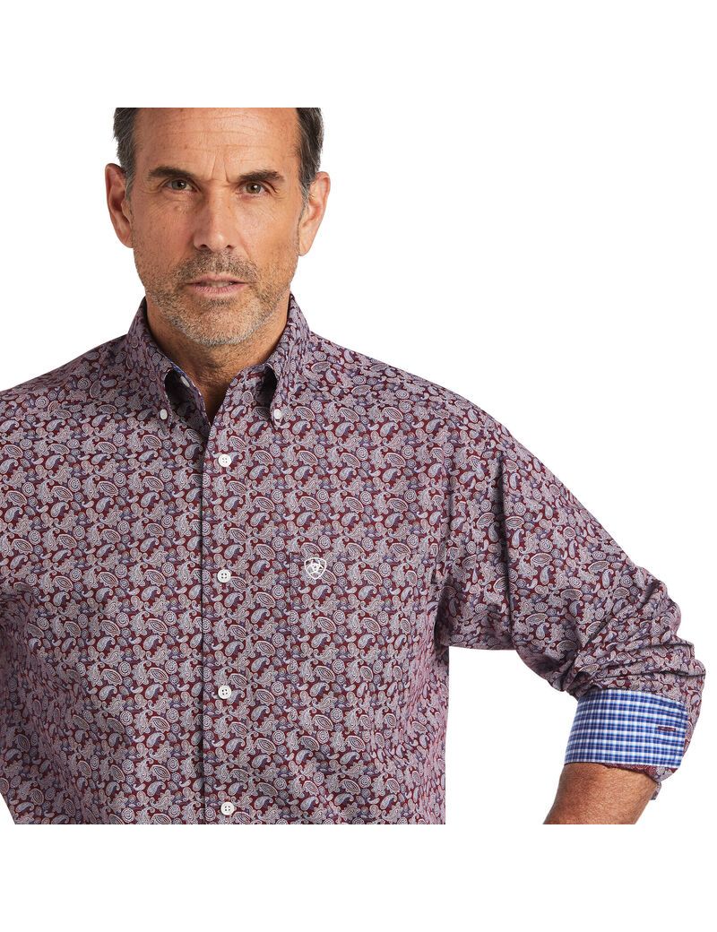 Camisas De Traje Ariat Wrinkle Free Castiel Classic Fit Hombre Multicolor | CAWQ06214