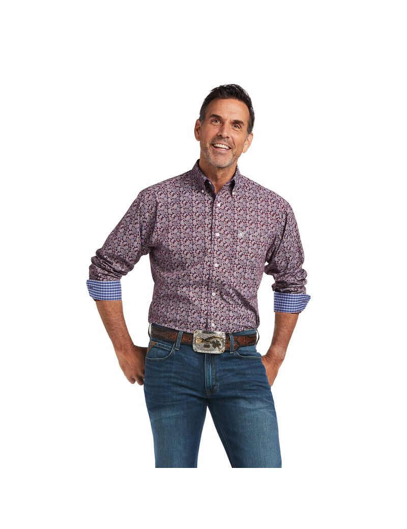 Camisas De Traje Ariat Wrinkle Free Castiel Classic Fit Hombre Multicolor | CAWQ06214