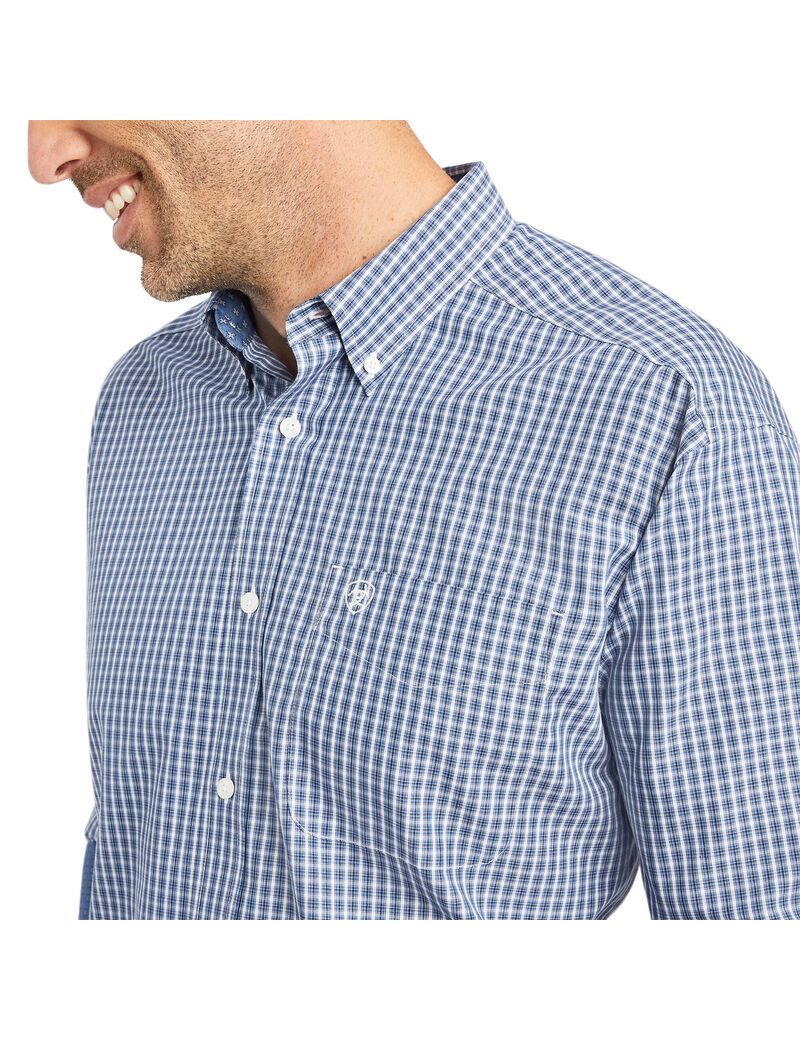 Camisas De Traje Ariat Wrinkle Free Ellison Classic Fit Hombre Azul Marino | HEZM67420