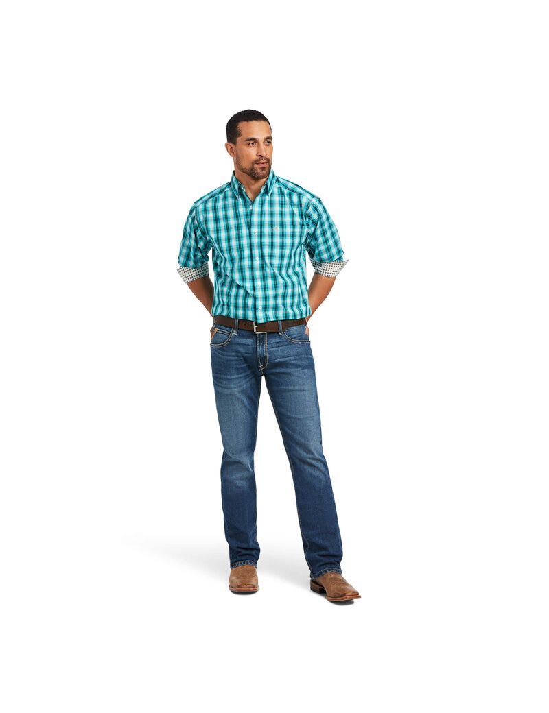 Camisas De Traje Ariat Wrinkle Free Hank Classic Fit Hombre Multicolor | ZADQ10327