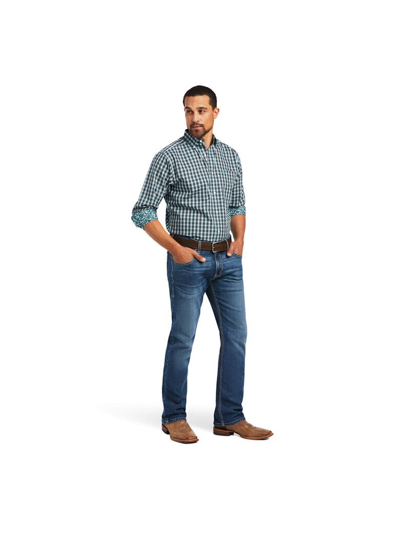 Camisas De Traje Ariat Wrinkle Free Houston Fitted Hombre Multicolor | VIMP35270