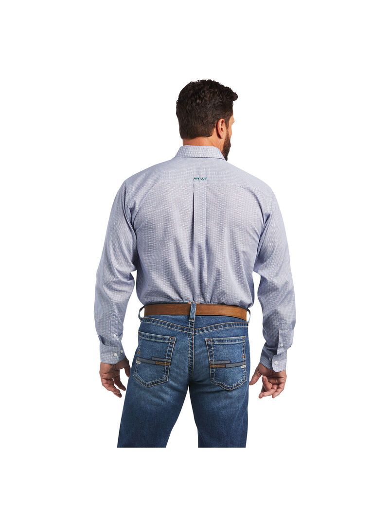 Camisas De Traje Ariat Wrinkle Free Sire Classic Fit Hombre Blancas | TCUM49560