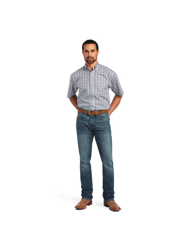 Camisas De Traje Ariat Wrinkle Free Yash Classic Fit Hombre Blancas | FCAR15697