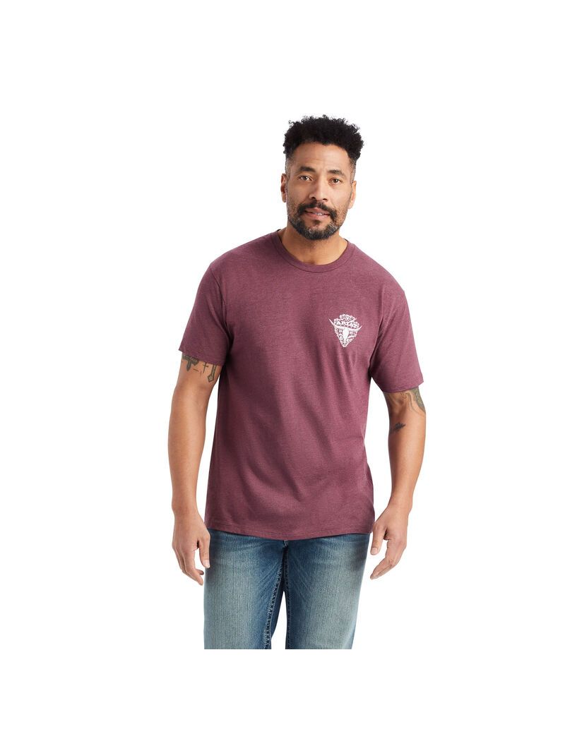 Camiseta Ariat Arrowhead 2.0 Hombre Burdeos | BQOJ96527