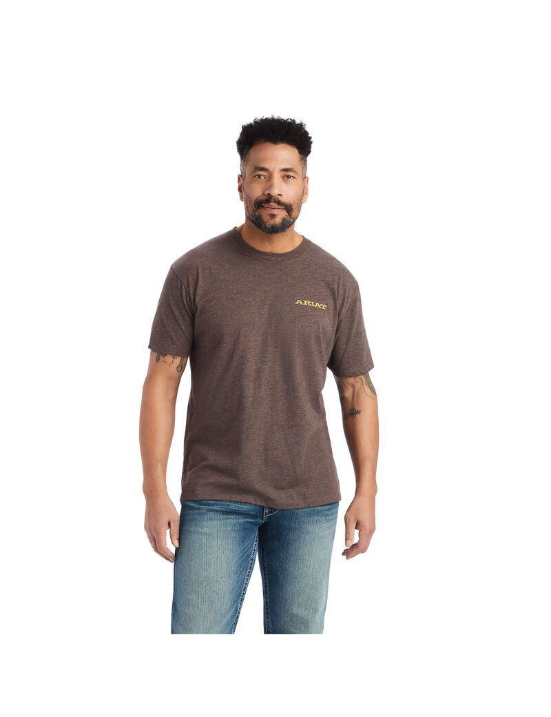 Camiseta Ariat Bronc Buster Hombre Marrones | OVGH18430