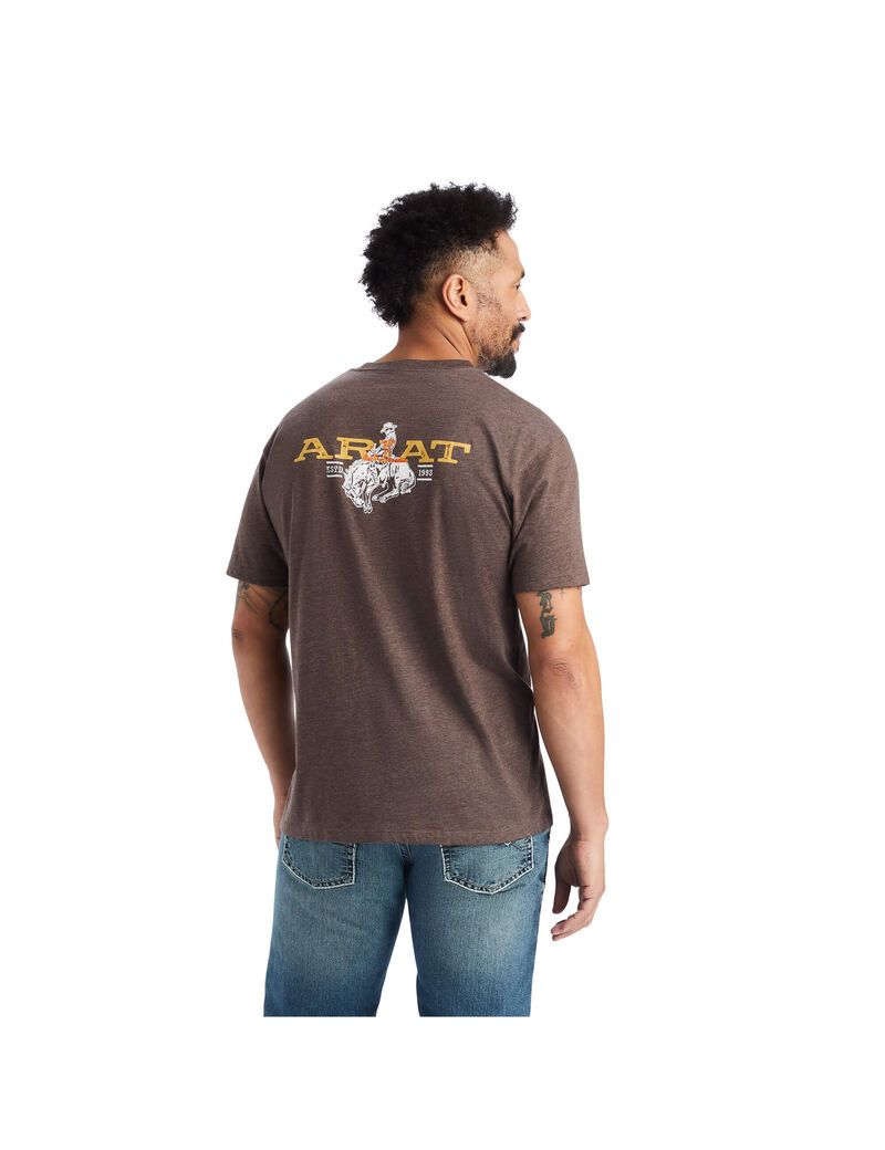 Camiseta Ariat Bronc Buster Hombre Marrones | OVGH18430