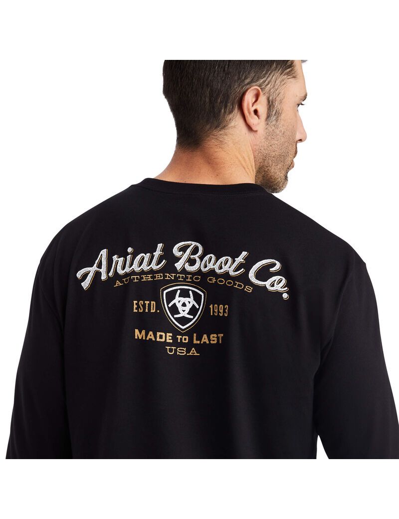 Camiseta Ariat Categoria Crest Hombre Negras | LZXG01456