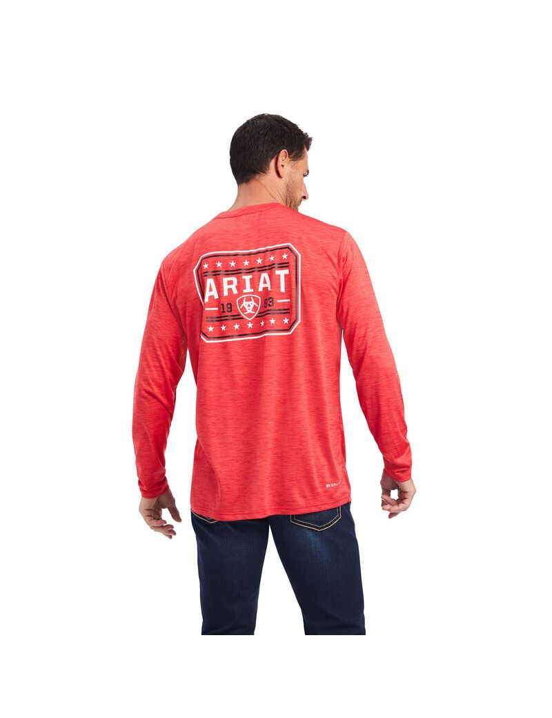 Camiseta Ariat Charger 93 Liberty Hombre Rojas | ONWG27015