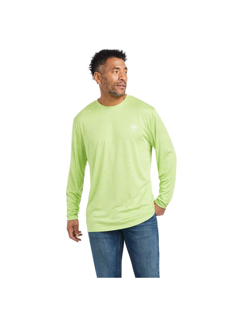 Camiseta Ariat Charger Americana Hombre Verde | BUWA26401