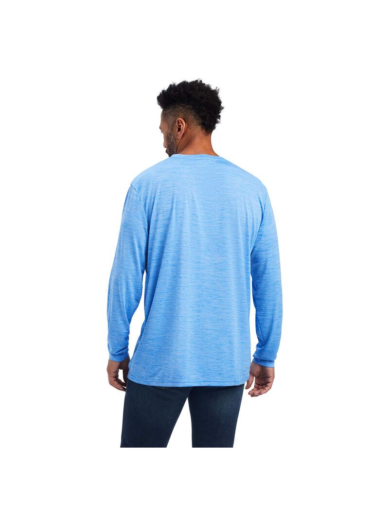 Camiseta Ariat Charger Logo Hombre Azules | LMEJ94375