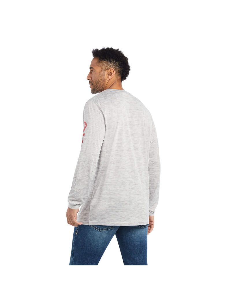 Camiseta Ariat Charger Logo Hombre Gris Claro | QTDG57128