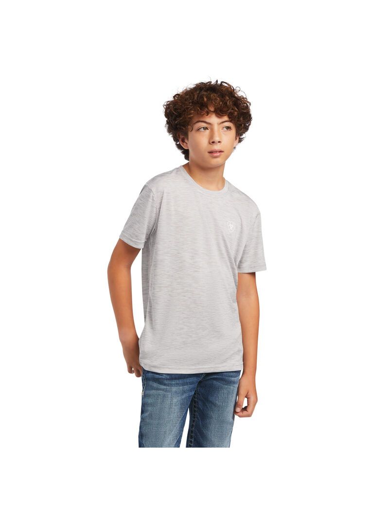 Camiseta Ariat Charger Patriotic Tee Niños Gris | OFUK90524