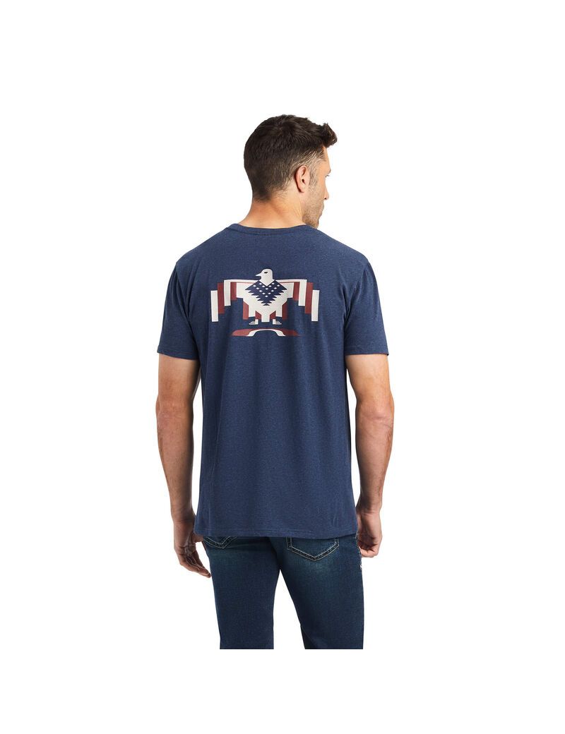 Camiseta Ariat Chimayo Estampadas Hombre Azul Marino | GRYW73190