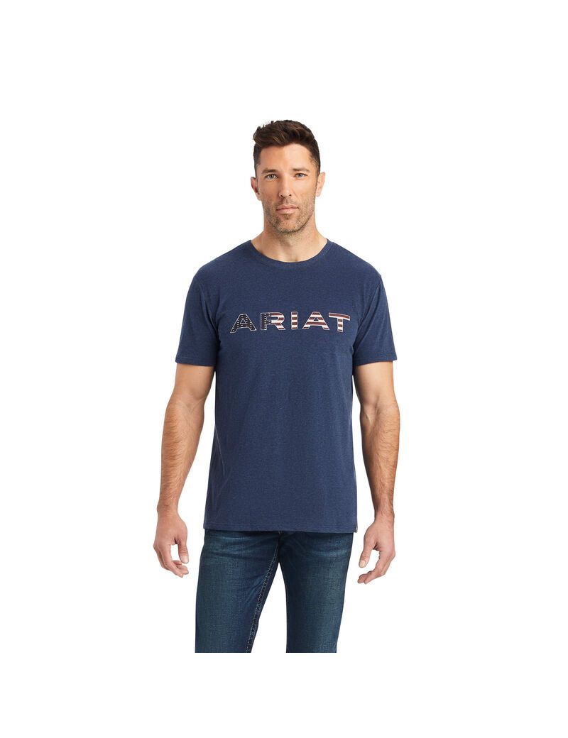 Camiseta Ariat Chimayo Estampadas Hombre Azul Marino | GRYW73190