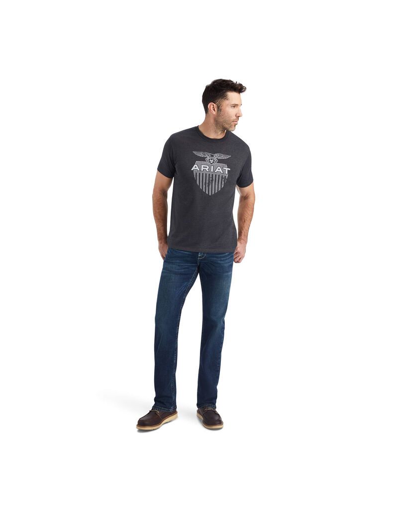 Camiseta Ariat Diamond Shield Hombre Gris | YFAJ74502