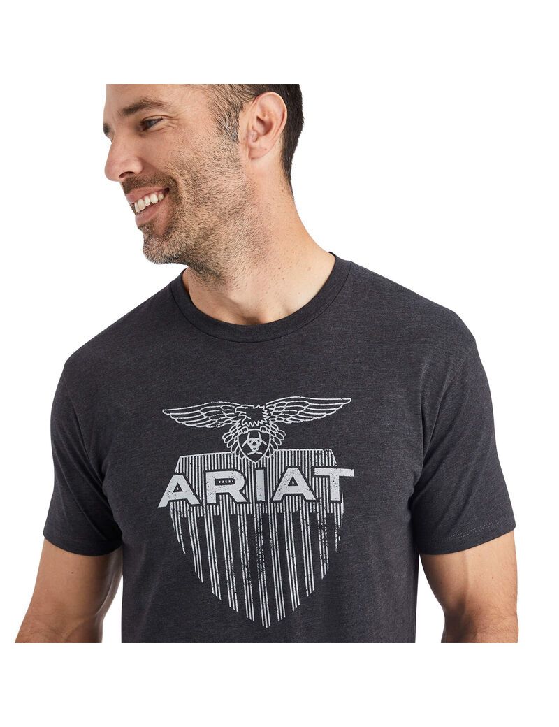 Camiseta Ariat Diamond Shield Hombre Gris | YFAJ74502