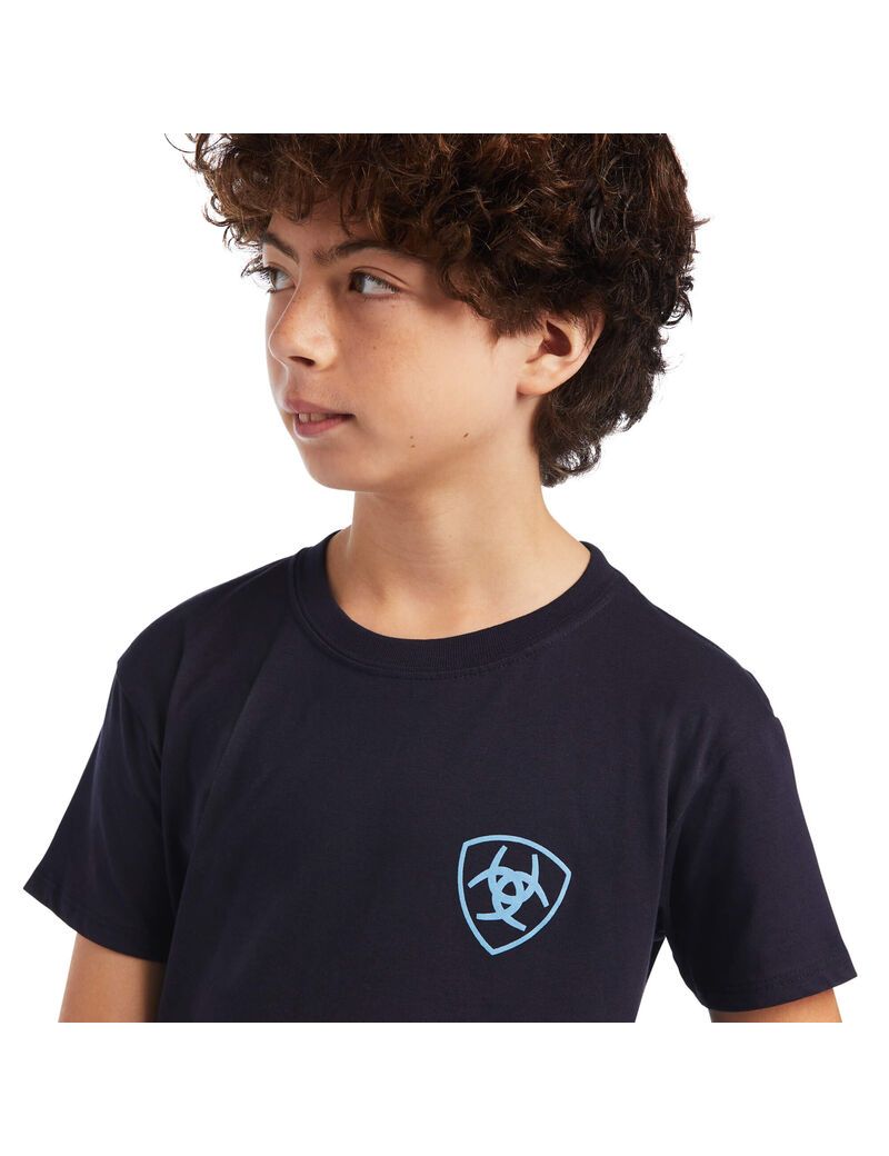 Camiseta Ariat Diamond Wood Niños Azul Marino | NJIM87305