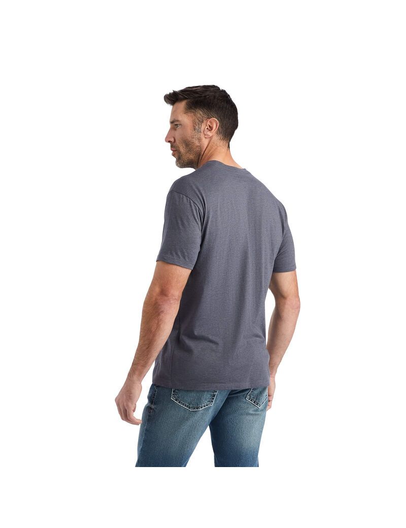 Camiseta Ariat Faded Hombre Titanium | PVHO18629