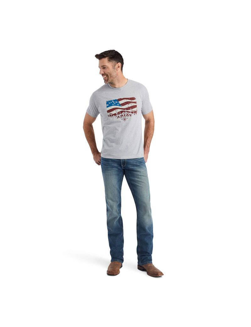 Camiseta Ariat Flagscape Hombre Multicolor | ZDRG62140