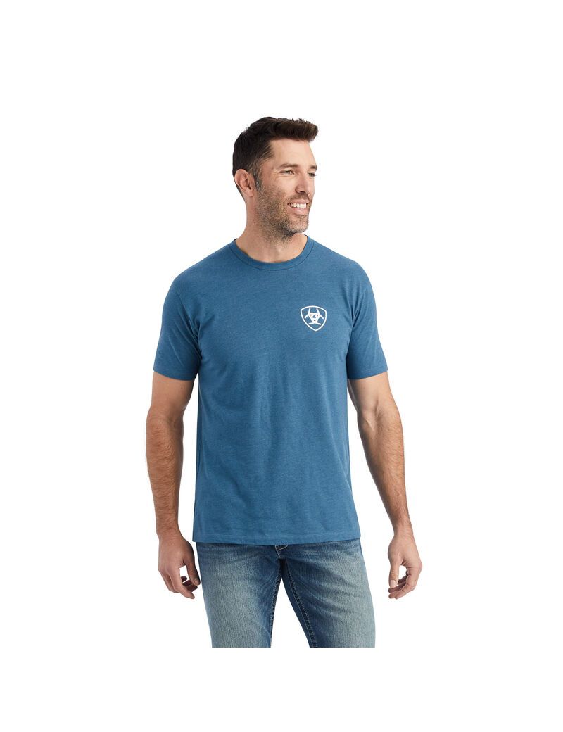 Camiseta Ariat Hexafill Hombre Gris Azules | JPHA06932