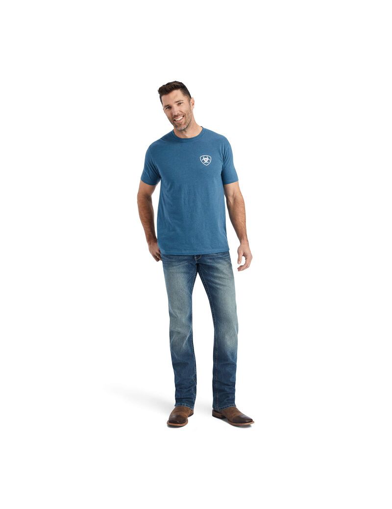 Camiseta Ariat Hexafill Hombre Gris Azules | JPHA06932