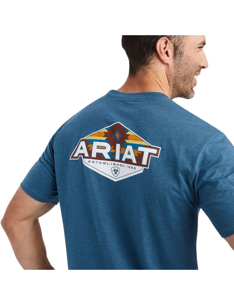 Camiseta Ariat Hexafill Hombre Gris Azules | JPHA06932