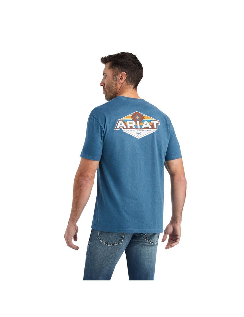 Camiseta Ariat Hexafill Hombre Gris Azules | JPHA06932