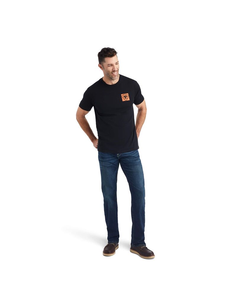 Camiseta Ariat Linear Octane Hombre Negras | AKYF34715