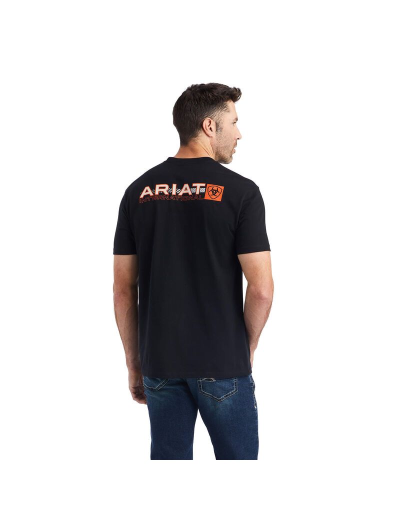 Camiseta Ariat Linear Octane Hombre Negras | AKYF34715