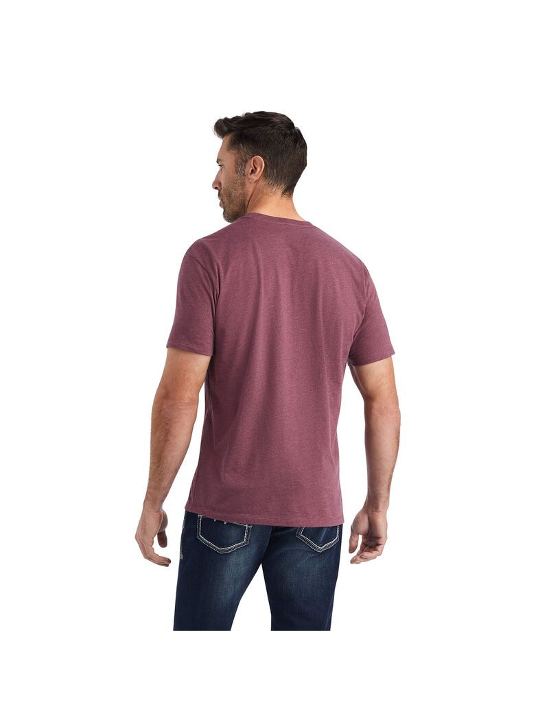 Camiseta Ariat Octane Stack Hombre Burdeos | SAWD89563