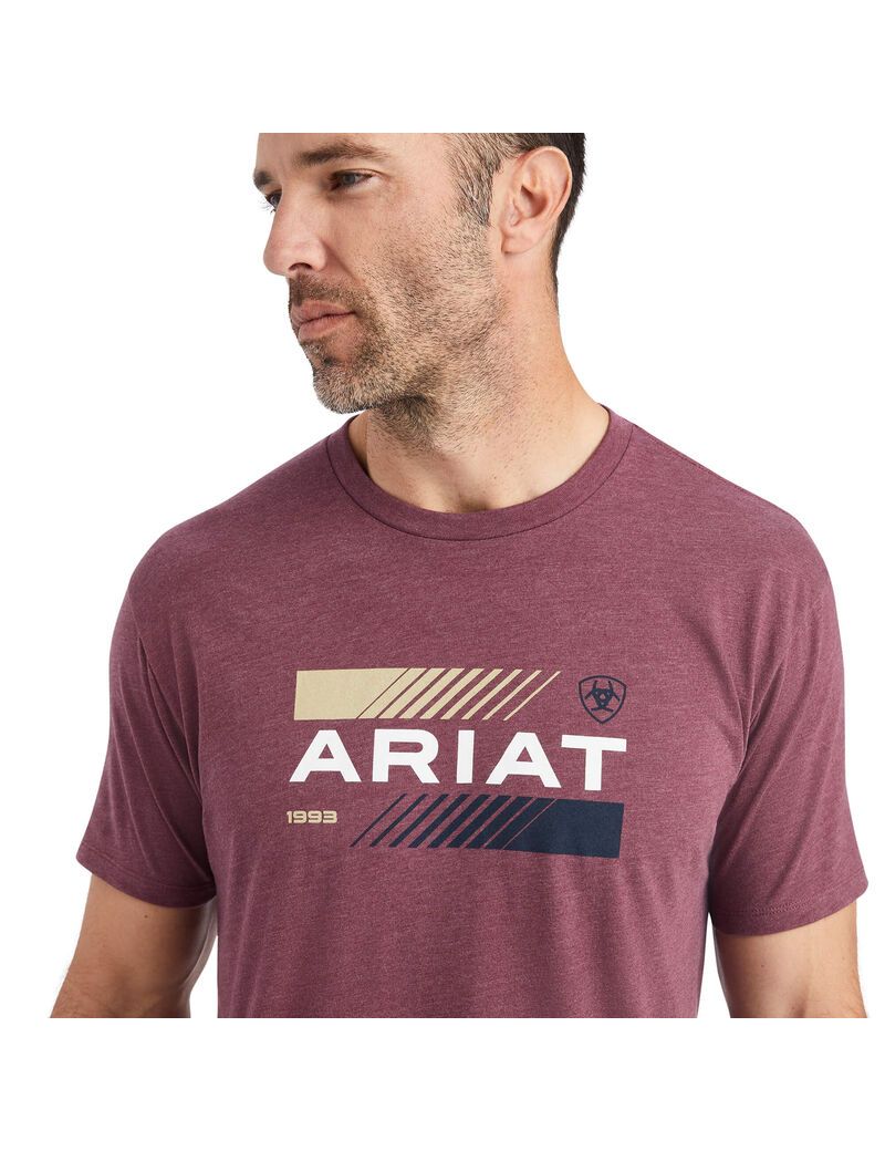 Camiseta Ariat Octane Stack Hombre Burdeos | SAWD89563