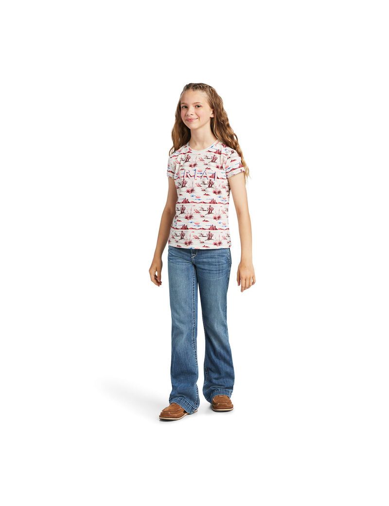 Camiseta Ariat REAL Yuma Print Estampadas Tee Niños Multicolor | TGLE24537