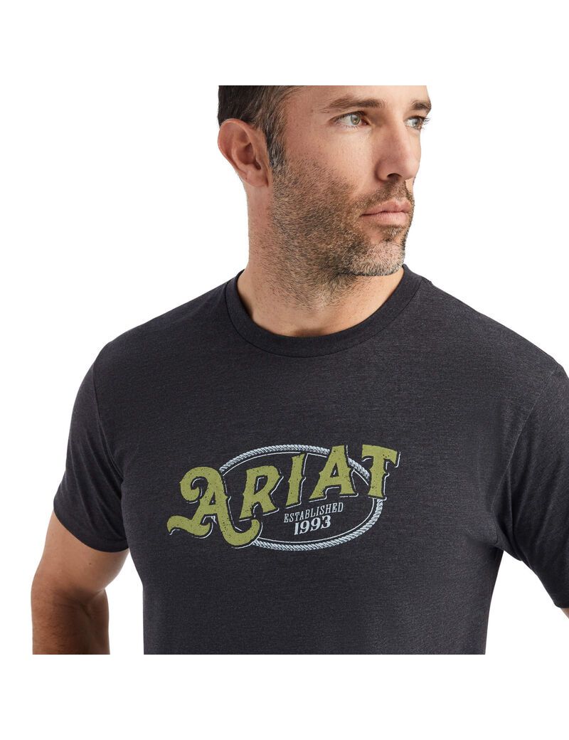 Camiseta Ariat Rope Oval Hombre Gris | XZPF97254