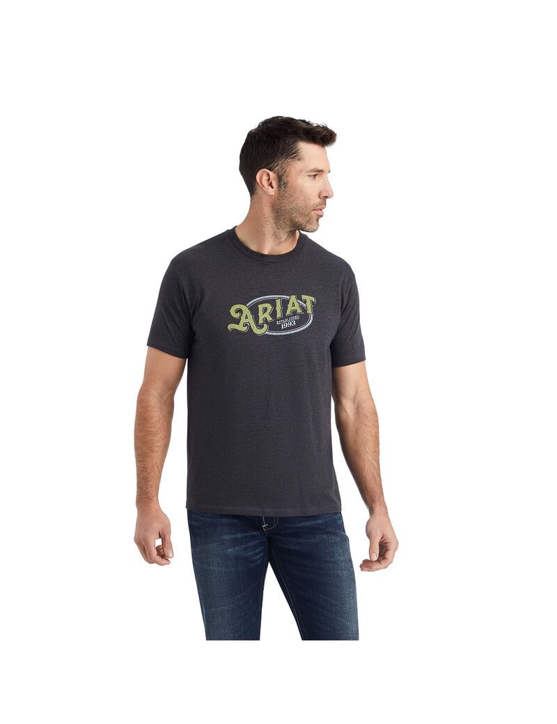 Camiseta Ariat Rope Oval Hombre Gris | XZPF97254