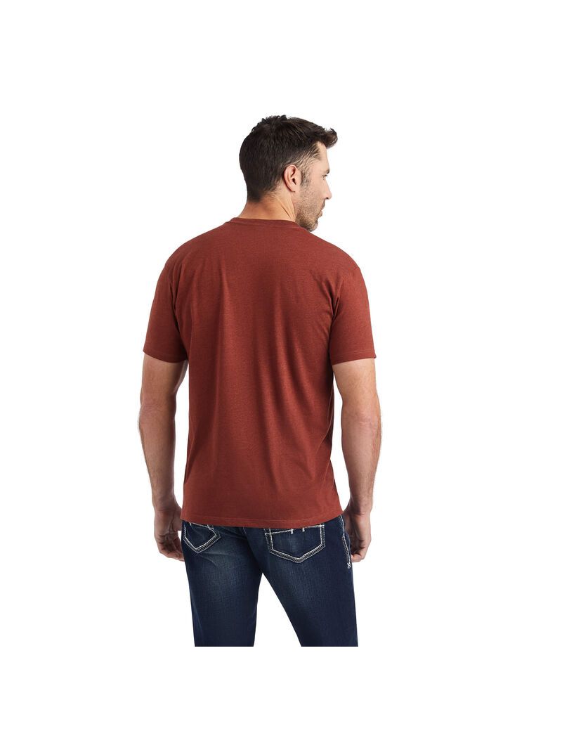 Camiseta Ariat Rope Oval Hombre Rojas | TPHE62813