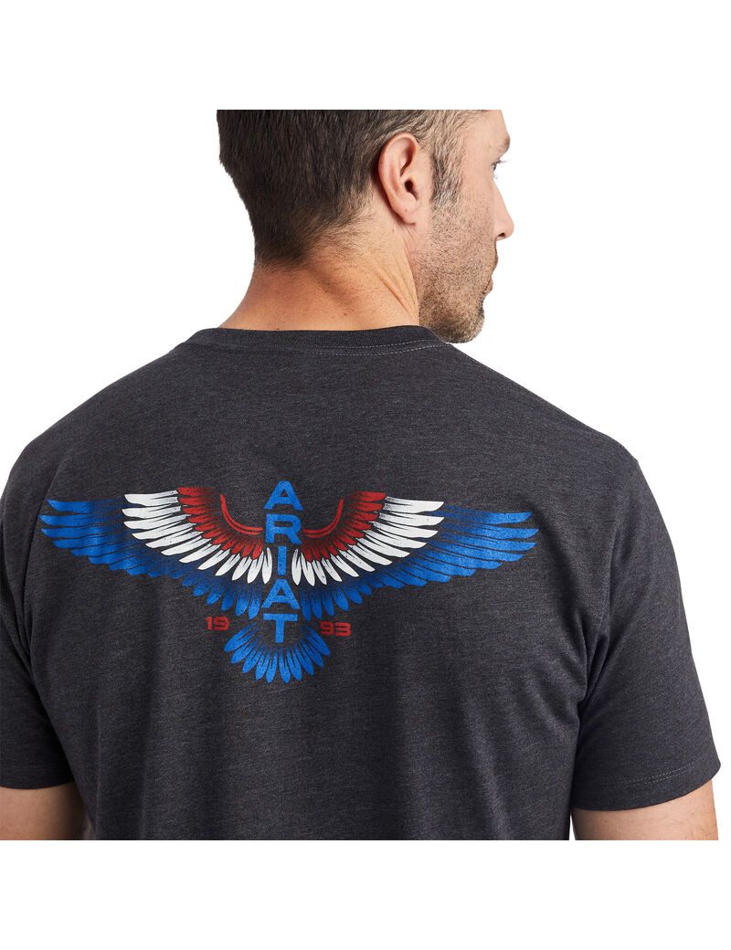 Camiseta Ariat Wingspan Hombre Gris | JVPO71528