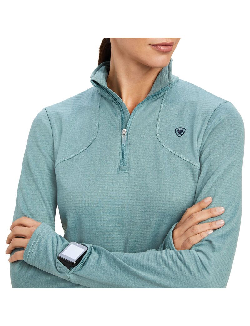 Capas Intermedias Ariat Gridwork 1/4 Zip Mujer Multicolor | BNRP89637