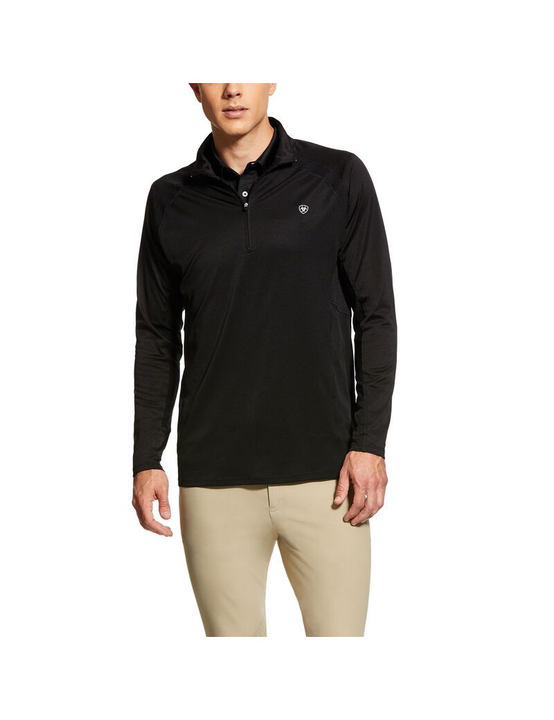 Capas Intermedias Ariat Sunstopper 1/4 Zip Hombre Negras | GXPH40876