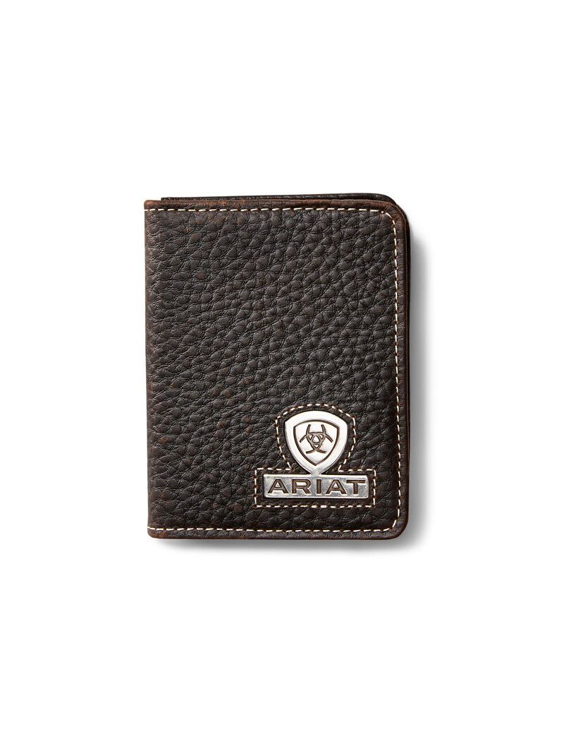 Carteras Ariat Bifold Stacked Logo Hombre Marrones | QJRV26703