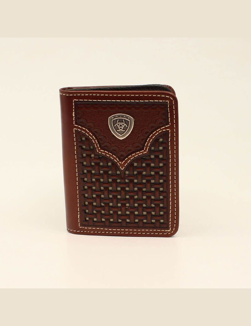 Carteras Ariat Lattice embossed bifold Hombre Marrones | LEUA06785