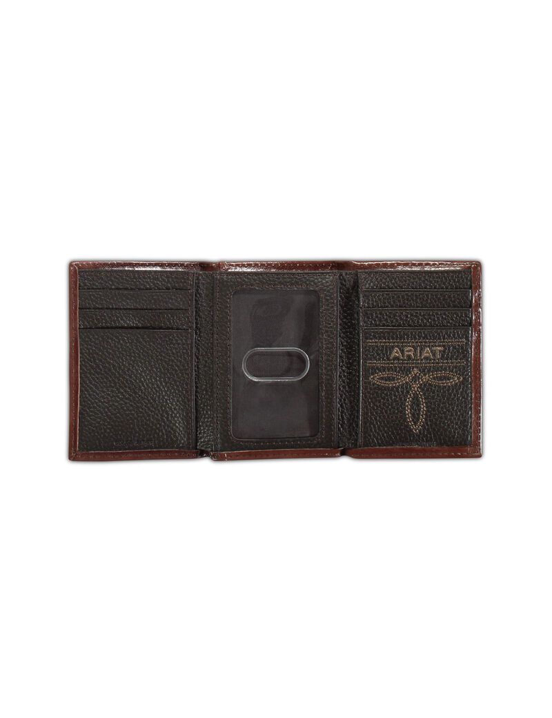 Carteras Ariat Lattice embossed trifold Hombre Marrones | WQOR14965