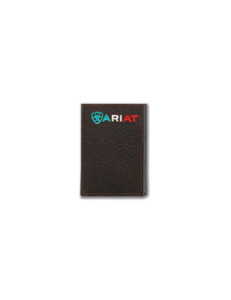 Carteras Ariat Mexico logo trifold Hombre Marrones | QRCJ41367